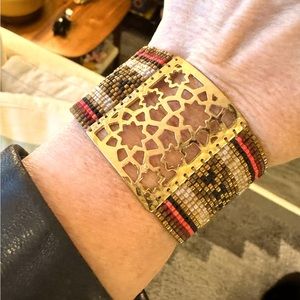 Bohemian Beaded Bracelet with Metal Accent